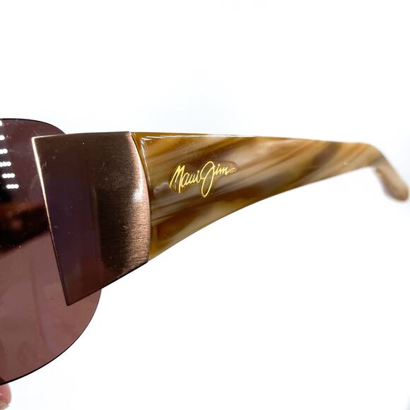 Maui Jim Kula Sunglasses Gloss Copper Rose Polarized Lens Rimless MJ 514-22 - Picture 8 of 14